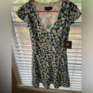 Blue and Yellow Floral Dress. Brand New - never worn!